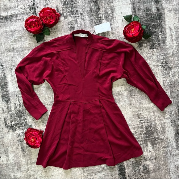 IRO red crepe a-line mini dress, size 38, medium - Picture 3 of 16